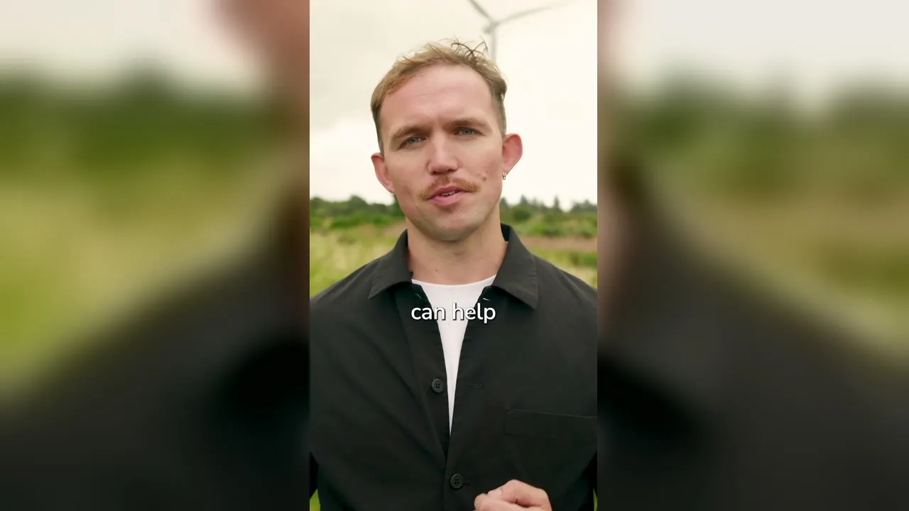 Great British Energy GBE Community Fund vertical social ad, filmed at a wind farm